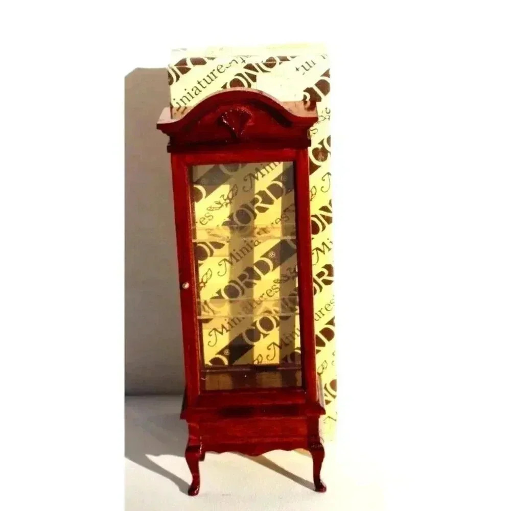 VINTAGE Dollhouse Display Cabinet Case Wood Vintage Concord Miniatures NOS